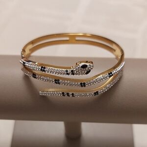Elegant Gold and Silver Snake Bracelet